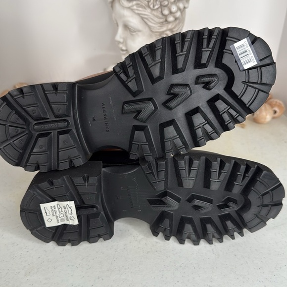 ALLSAINTS HARLEE Chelsea Tan Leather Lug Sole Chunky Boots Euro 38/7 NWOB - Picture 3 of 10